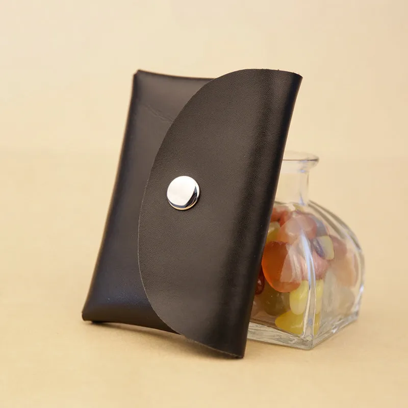Cute Women Black Leather Mini Coin Wallet Change Wallet For Women