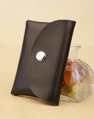Cute Women Black Leather Mini Coin Wallet Change Wallet For Women