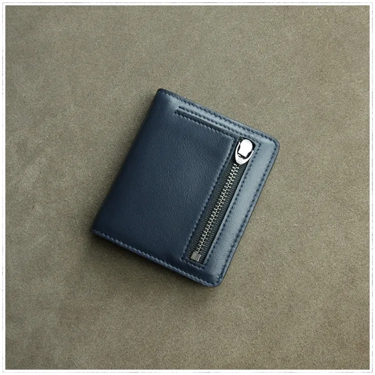 Cute Women Black Leather Small Bifold Wallet Billfold Wallet with Coin Pocket For Women