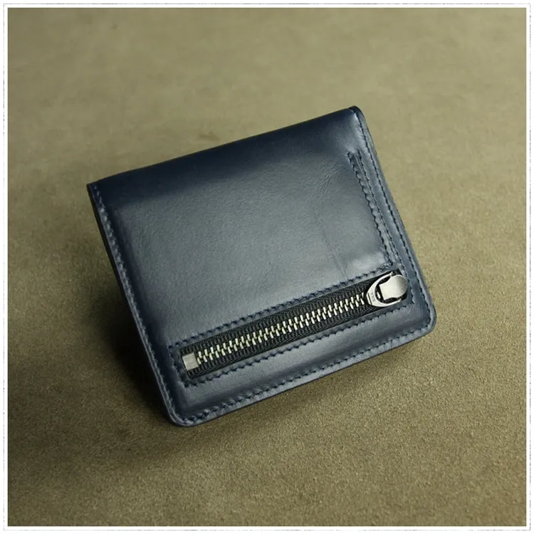 Cute Women Black Leather Small Bifold Wallet Billfold Wallet with Coin Pocket For Women
