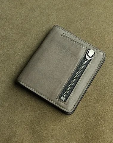 Cute Women Black Leather Small Bifold Wallet Billfold Wallet with Coin Pocket For Women