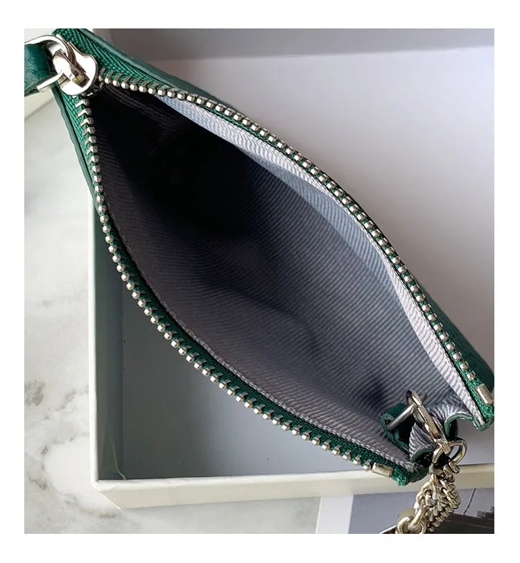 Cute Women Black Leather Small Change Wallet Keychain with Wallet Zipper Coin Wallet For Women