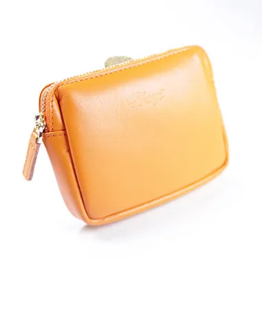 Cute Women Blue Leather Mini Zip Billfold Wallet Coin Wallet Small Zip Change Wallets For Women