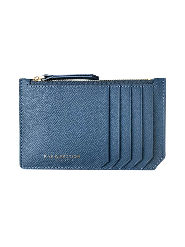 Cute Women Green Leather Slim Card Holder Card Wallet Zipper Change Wallet For Women