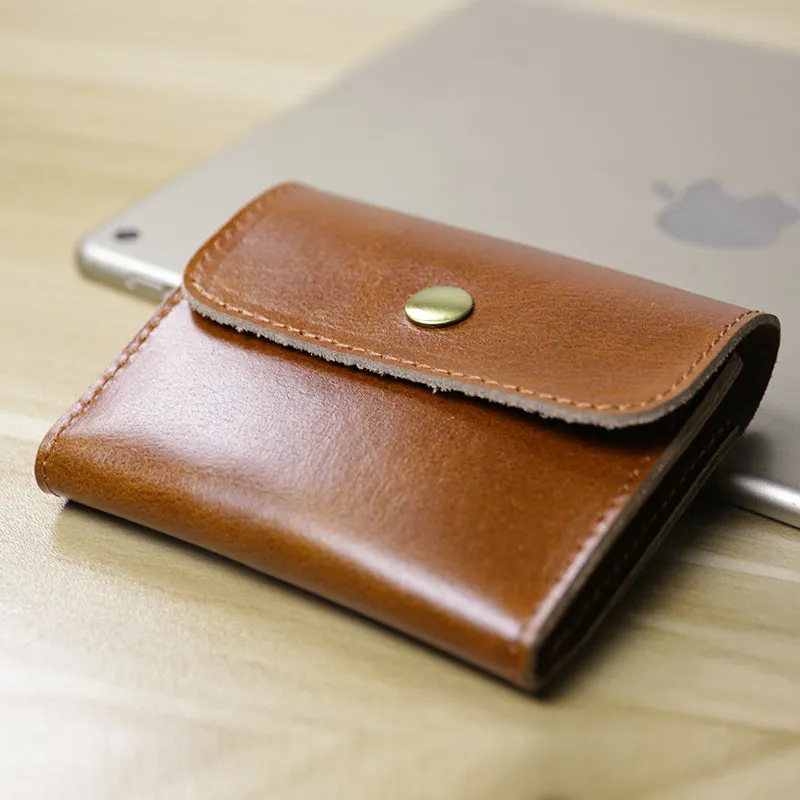 Cute Women Leather Mini Zip Coin Wallet Dark Coffee Change Wallets Slim Billfold Wallet For Women