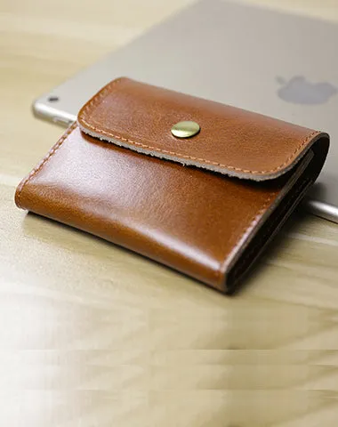 Cute Women Leather Mini Zip Coin Wallet Orange Change Wallets Slim Billfold Wallet For Women
