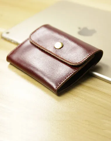 Cute Women Leather Mini Zip Coin Wallet Orange Change Wallets Slim Billfold Wallet For Women