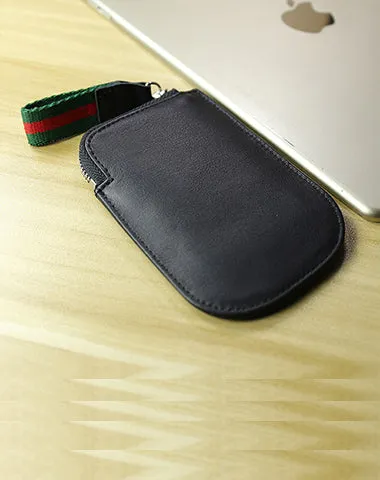 Cute Women Slim Green Leather Mini Zip Coin Wallet Small Zip Change Wallet For Women