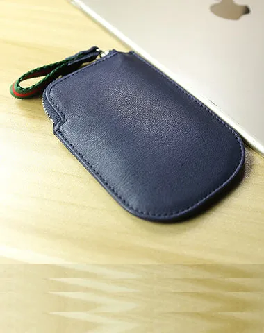 Cute Women Slim Green Leather Mini Zip Coin Wallet Small Zip Change Wallet For Women