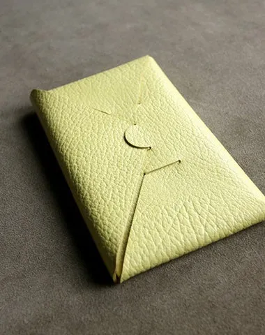Cute Womens Green Leather Envelope Wallet Slim Clutch Purse Checkbook Long Wallet for Women