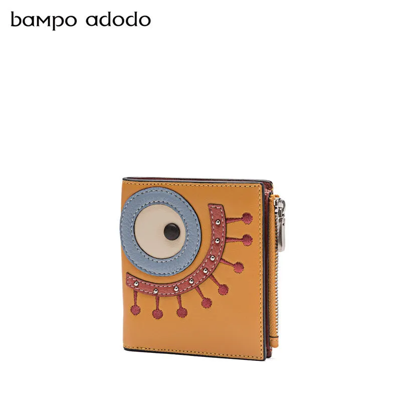 Cutest Women Black Leather Card Holder Shining Eye Card Wallet Billfold Card Holder Credit Card Holder For Women