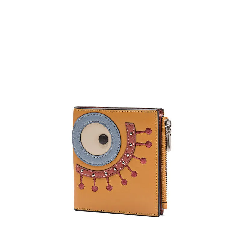 Cutest Women Black Leather Card Holder Shining Eye Card Wallet Billfold Card Holder Credit Card Holder For Women