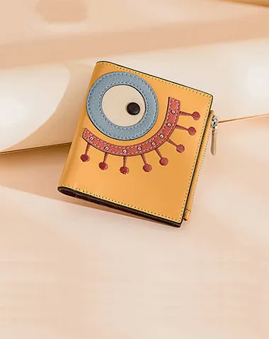 Cutest Women Black Leather Card Holder Shining Eye Card Wallet Billfold Card Holder Credit Card Holder For Women