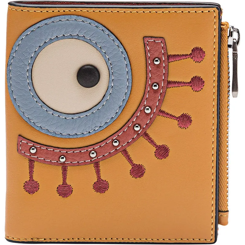 Cutest Women Black Leather Card Holder Shining Eye Card Wallet Billfold Card Holder Credit Card Holder For Women