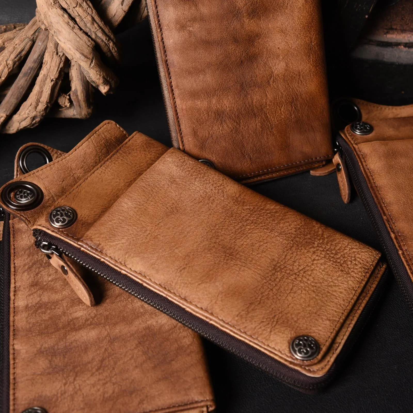 Dark Brown Leather Biker Wallet Leather Chain Wallet Men Long Biker Chain Wallet
