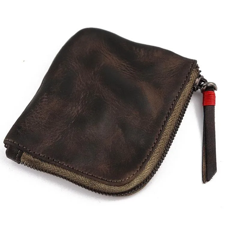 Dark Brown Leather Wallet Mens Zip Around Small Leather Zip Wallet Mens Wallets That Zip