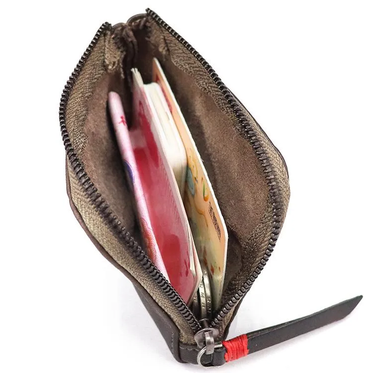 Dark Brown Leather Wallet Mens Zip Around Small Leather Zip Wallet Mens Wallets That Zip