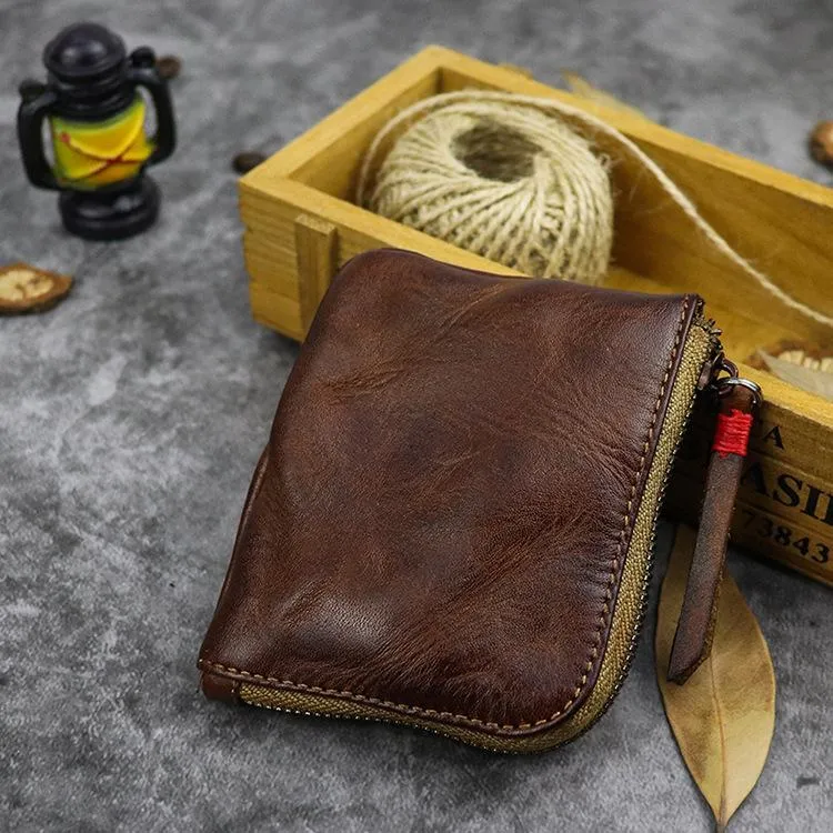 Dark Brown Leather Wallet Mens Zip Around Small Leather Zip Wallet Mens Wallets That Zip
