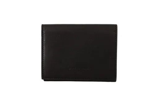 Dolce & Gabbana Elegant Black Leather Multi-Kit Trifold Wallet