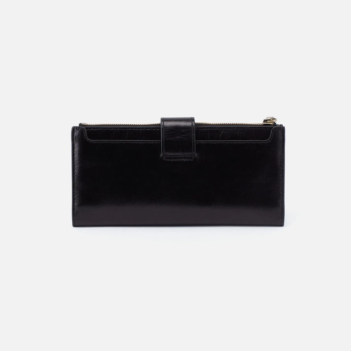 Dunn Continental Wallet In Polished Leather - Black