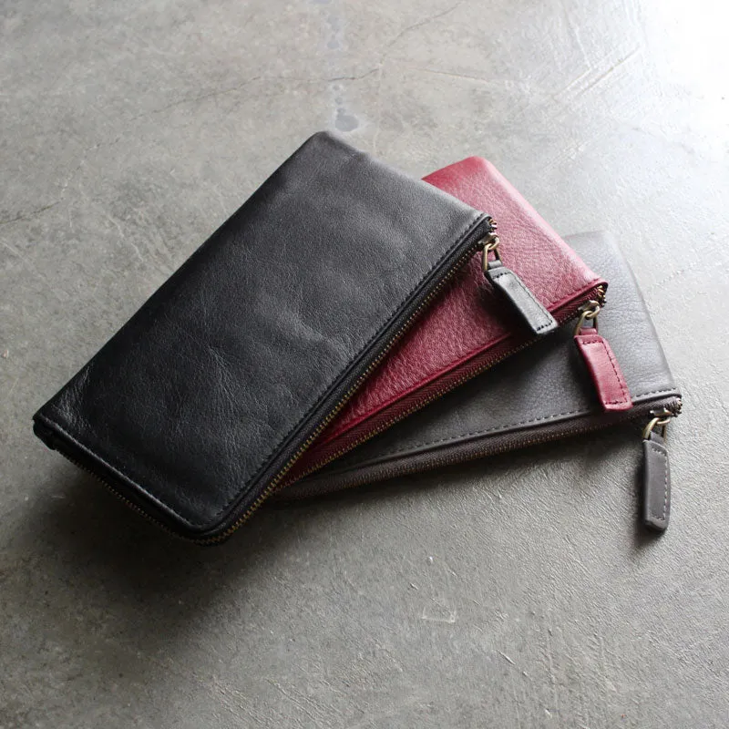 Fashion LEATHER Womens Long Clutch Wallet Zipper Slim Long Wallet FOR Women