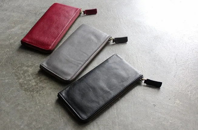 Fashion LEATHER Womens Long Clutch Wallet Zipper Slim Long Wallet FOR Women