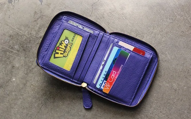 Fashion LEATHER Womens Small Wallet Bifold Zipper Cute Wallet FOR Women