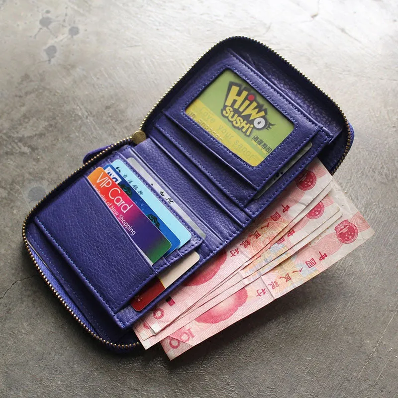 Fashion LEATHER Womens Small Wallet Bifold Zipper Cute Wallet FOR Women