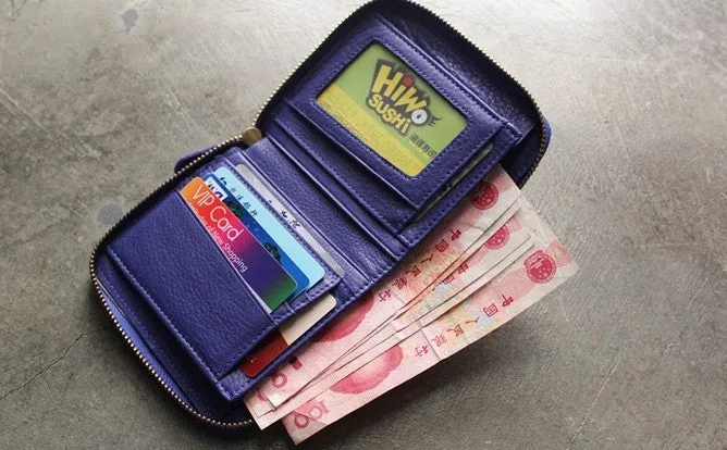Fashion LEATHER Womens Small Wallet Bifold Zipper Cute Wallet FOR Women