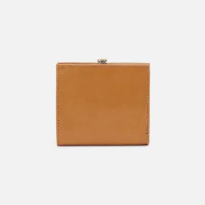 Gable Mini Frame Wallet In Polished Leather - Natural