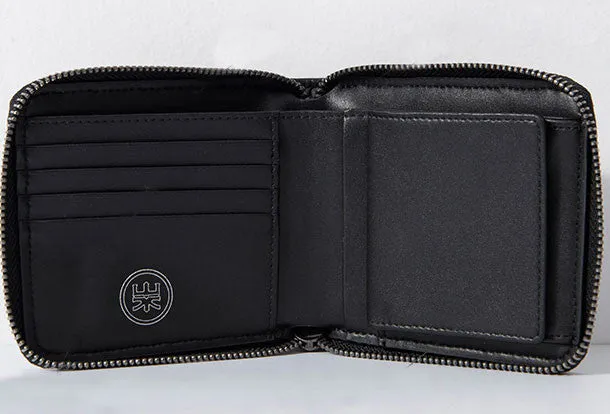 Genuine Leather billfold Diamond wallet purse women vintage Zipper small wallet