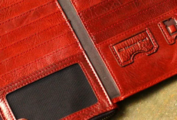 Genuine Leather Clutch Wallet Long Leather Wallet Biker Wallet Bag For Mens