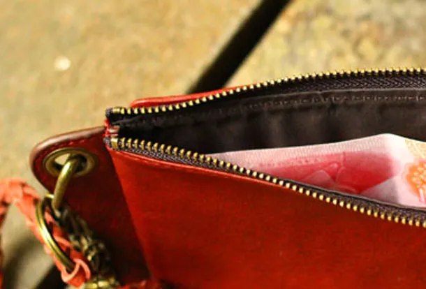 Genuine Leather Clutch Wallet Long Leather Wallet Biker Wallet Bag For Mens