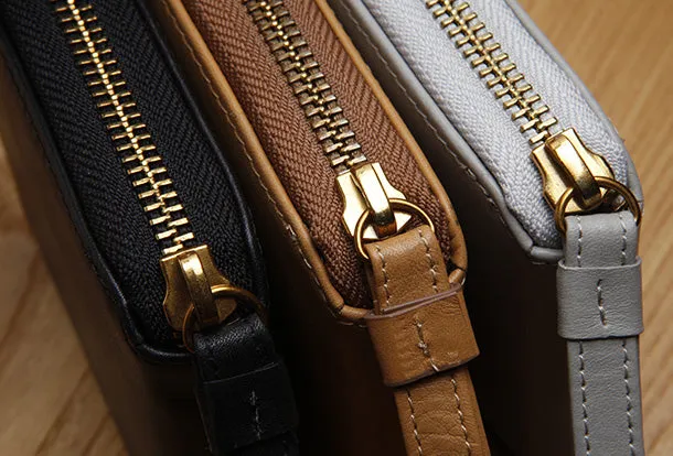 Genuine Leather Cute billfold Slim Zipper Wallet Card Holder Wallet Purse For Women Girl