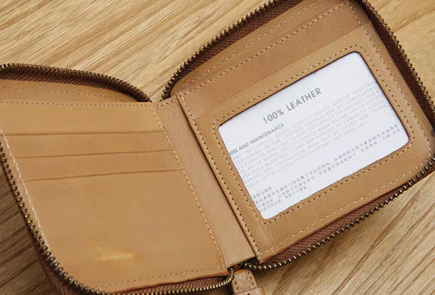 Genuine Leather Cute billfold Slim Zipper Wallet Card Holder Wallet Purse For Women Girl