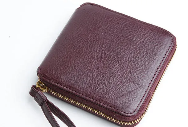 Genuine Leather Cute billfold Slim Zipper Wallet Card Holder Wallet Purse For Women Girl