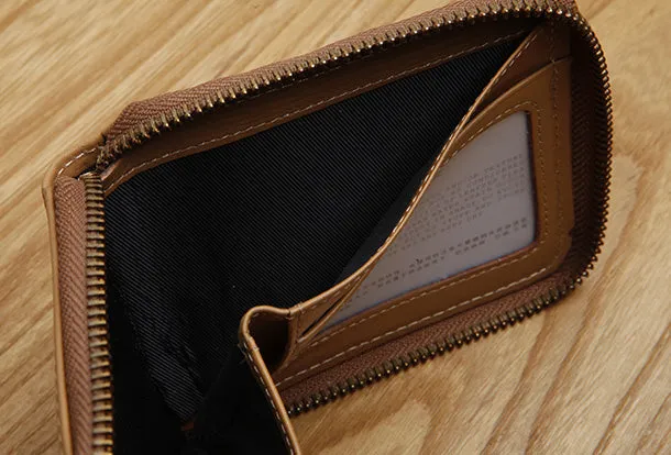 Genuine Leather Cute billfold Slim Zipper Wallet Card Holder Wallet Purse For Women Girl