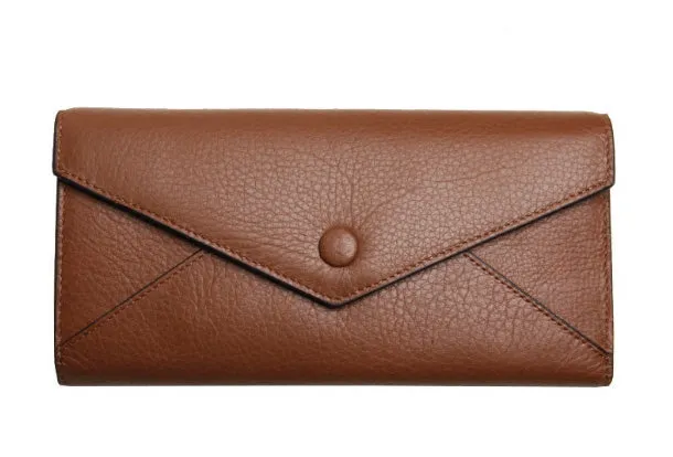 Genuine Leather Cute Long Slim Wallet Bifold Clutch Cards Wallet Purse For Women Girl