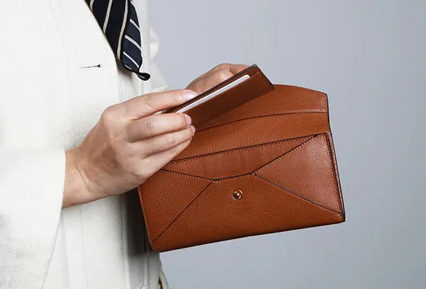 Genuine Leather Cute Long Slim Wallet Bifold Clutch Cards Wallet Purse For Women Girl