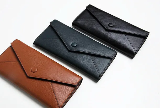 Genuine Leather Cute Long Slim Wallet Bifold Clutch Cards Wallet Purse For Women Girl