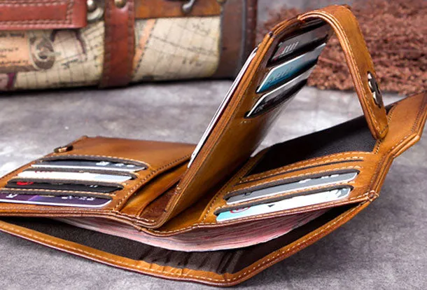 Genuine Leather Wallet billfold Wallet Vintage Wallet Purse Fo Women