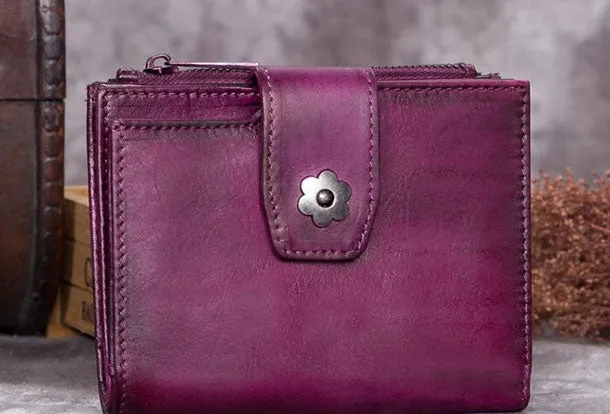 Genuine Leather Wallet billfold Wallet Vintage Wallet Purse Fo Women