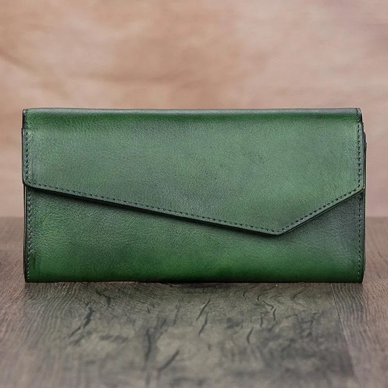 Genuine Leather Wallet Long Womens Wallet Leather Clutch Wallet