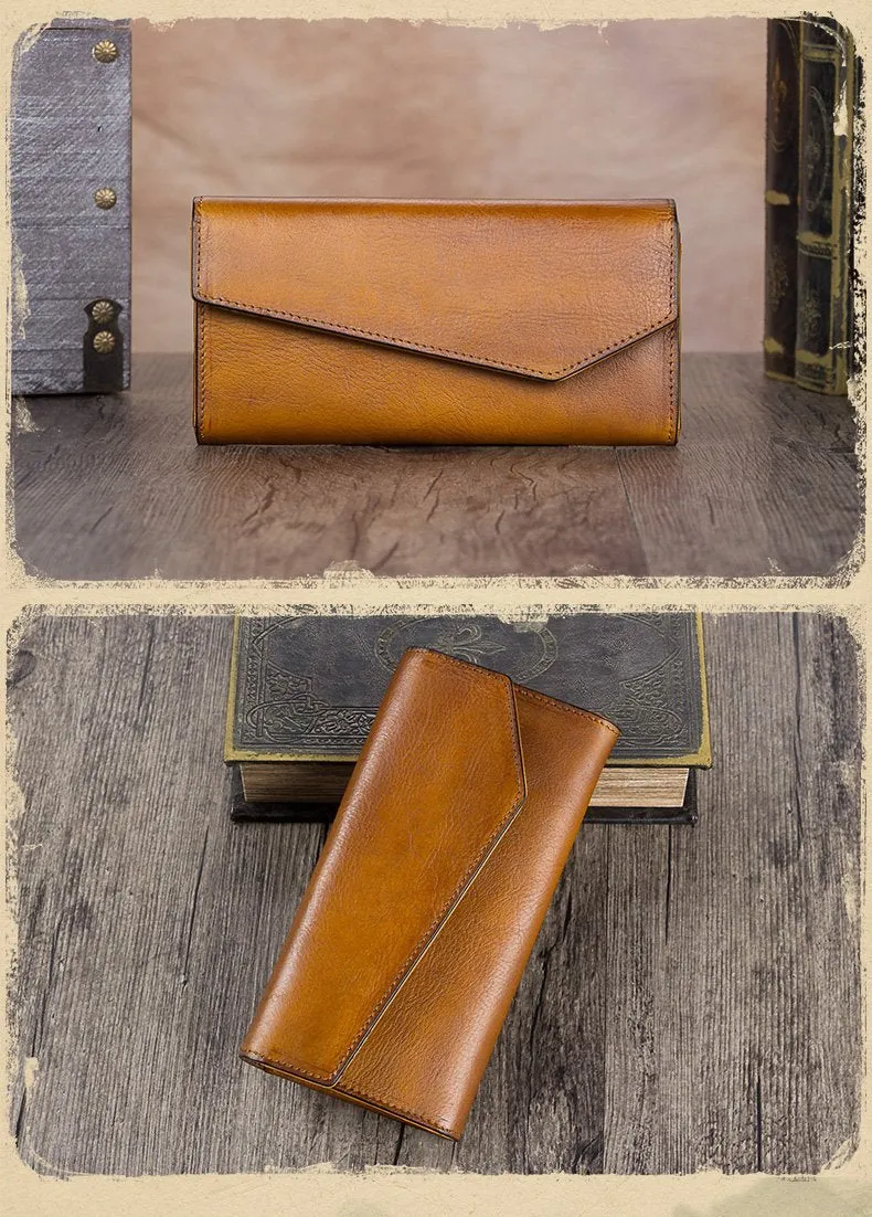 Genuine Leather Wallet Long Womens Wallet Leather Clutch Wallet