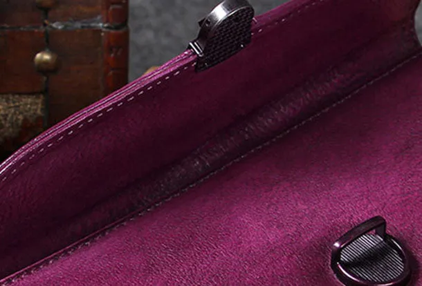 Genuine Leather Wallet Vintage Folded Long Wallet Purse Clutch For Women