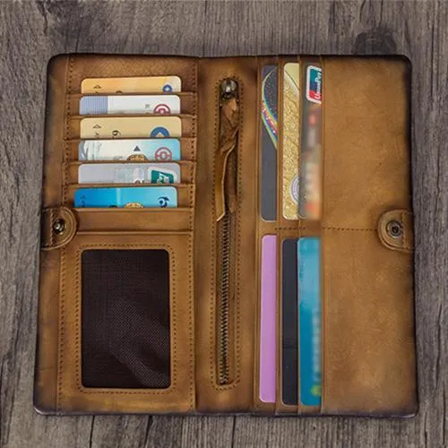 Geometric Womens Leather Long Clutch Wallet Long Bifold Wallet Purse for Ladies