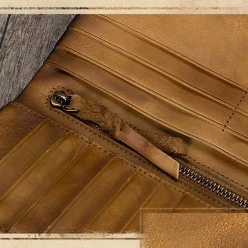 Geometric Womens Leather Long Clutch Wallet Long Bifold Wallet Purse for Ladies