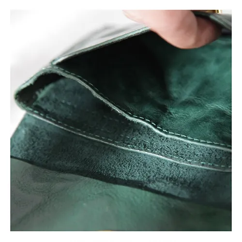 Green Vintage Womens Leather Long Wallet Clutch Wallet Green Checkbook Cards Holder Wallet Purse