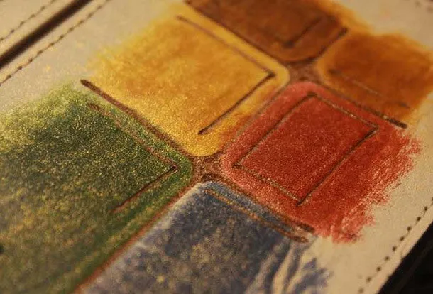 Handcraft vintage distress mosaic leather hand dyed long wallet for women/men