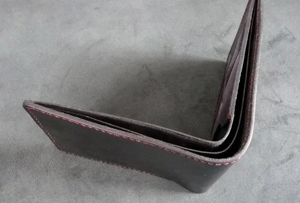 Handmade billfold leather wallet men Crow carved leather billfold wallet for men him